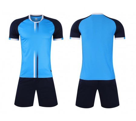 1604 Customize Team Blue Children's Soccer Jersey Kit(Shirt+Short)