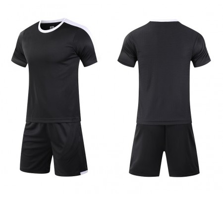 1611 Customize Team Black Children's Soccer Jersey Kit(Shirt+Short)