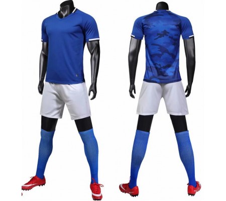 1708 Customize Team Blue Children's Soccer Jersey Kit(Shirt+Short)