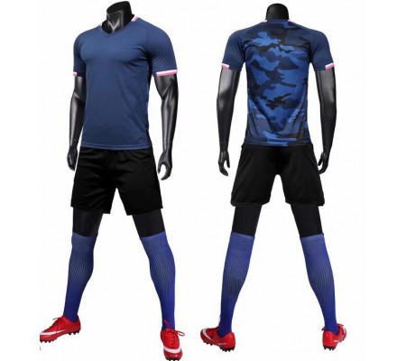 1708 Customize Team Dark Blue Children's Soccer Jersey Kit(Shirt+Short)