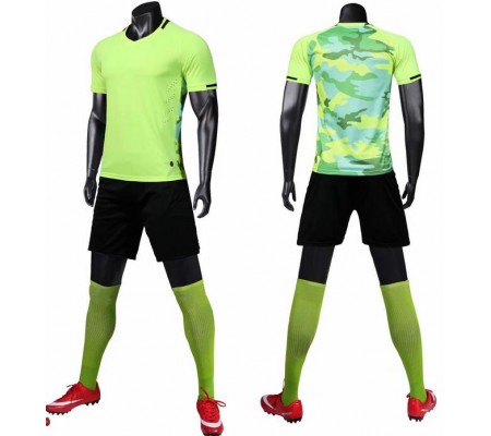 1708 Customize Team Green Children's Soccer Jersey Kit(Shirt+Short)