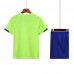 2002 Customize Team Green Children's Soccer Jersey Kit(Shirt+Short)