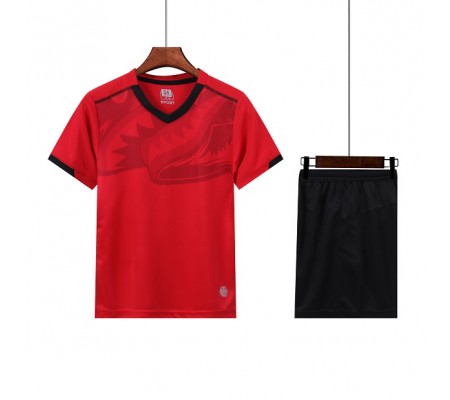 2002 Customize Team Red Children's Soccer Jersey Kit(Shirt+Short)