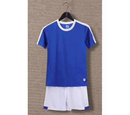 2004 Customize Team Blue Children's Soccer Jersey Kit(Shirt+Short)