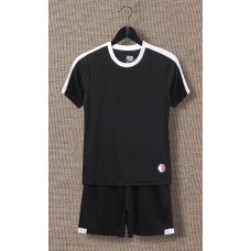 2004 Customize Team Black Children's Soccer Jersey Kit(Shirt+Short)