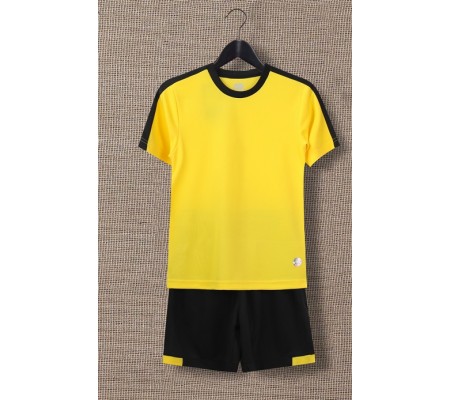 2004 Customize Team Yellow Children's Soccer Jersey Kit(Shirt+Short)