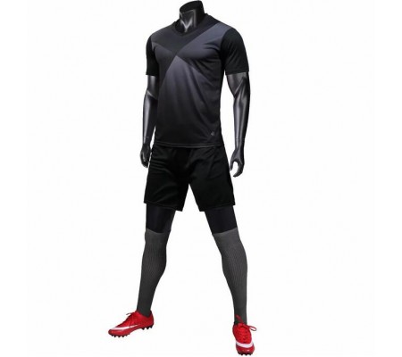 2802 Customize Team Black Children's Soccer Jersey Kit(Shirt+Short)